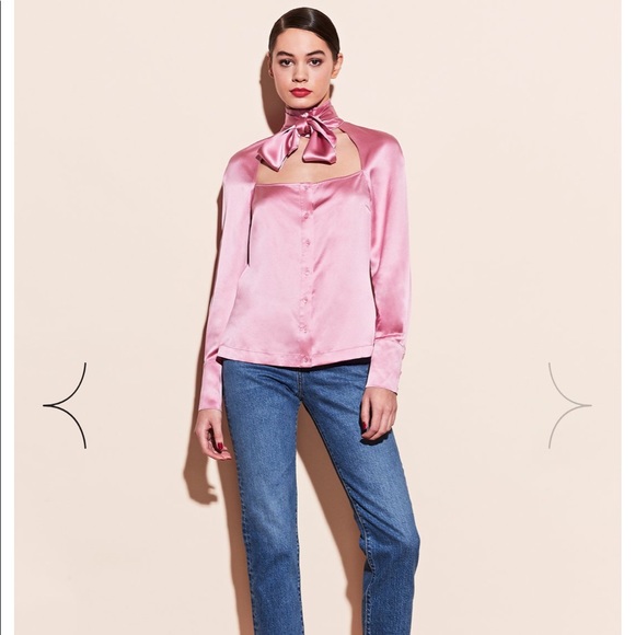 Fleur du Mal pink silk blouse, size 4 - Picture 7 of 11